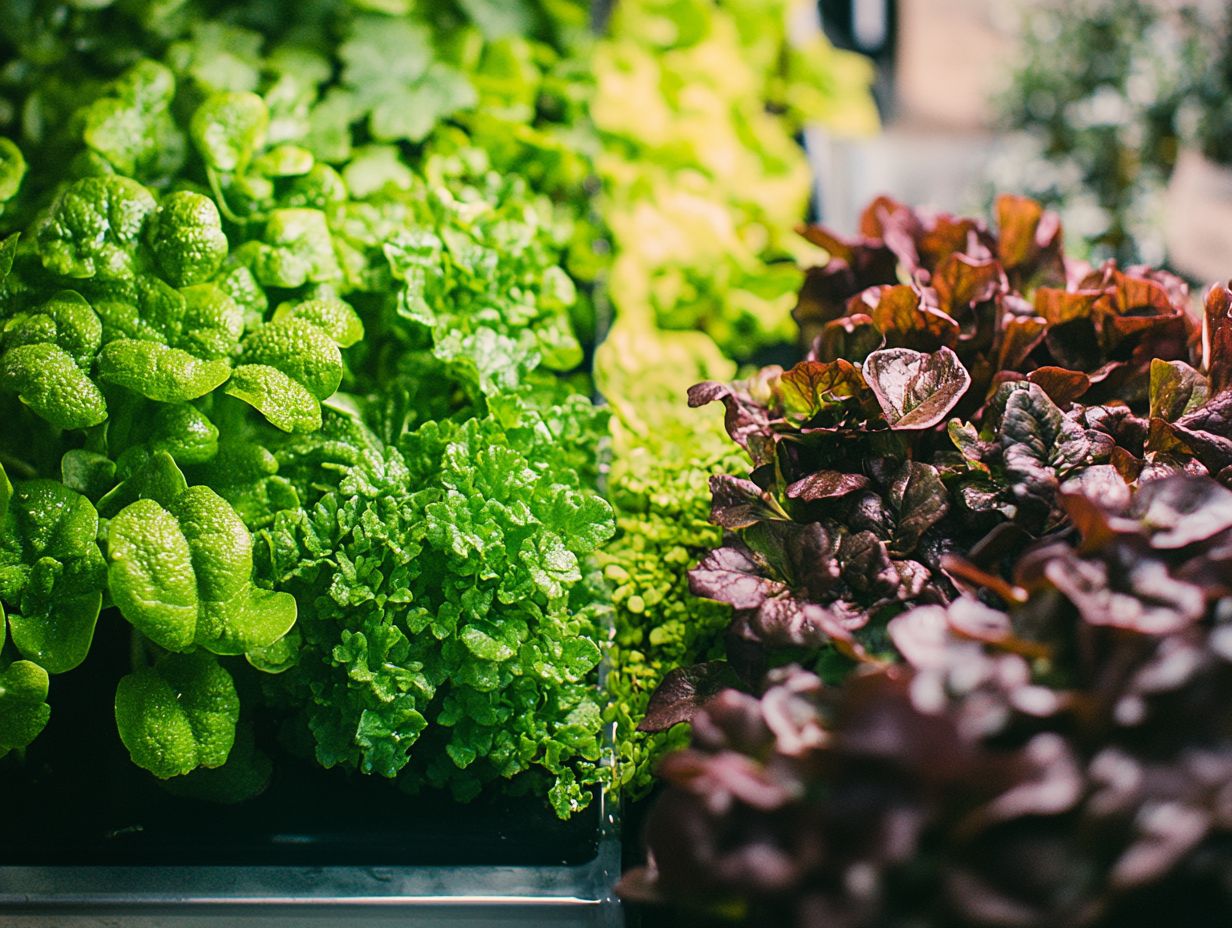 A vibrant indoor hydroponic garden showcasing various plants