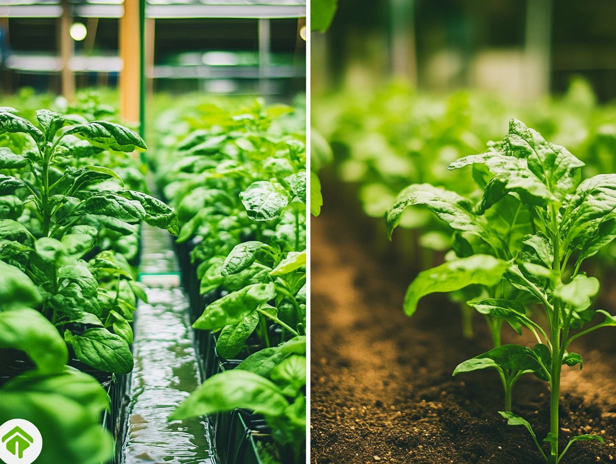 A variety of plants grown using hydroponics.