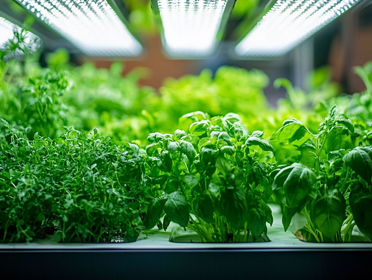 A variety of herbs suitable for hydroponic gardening