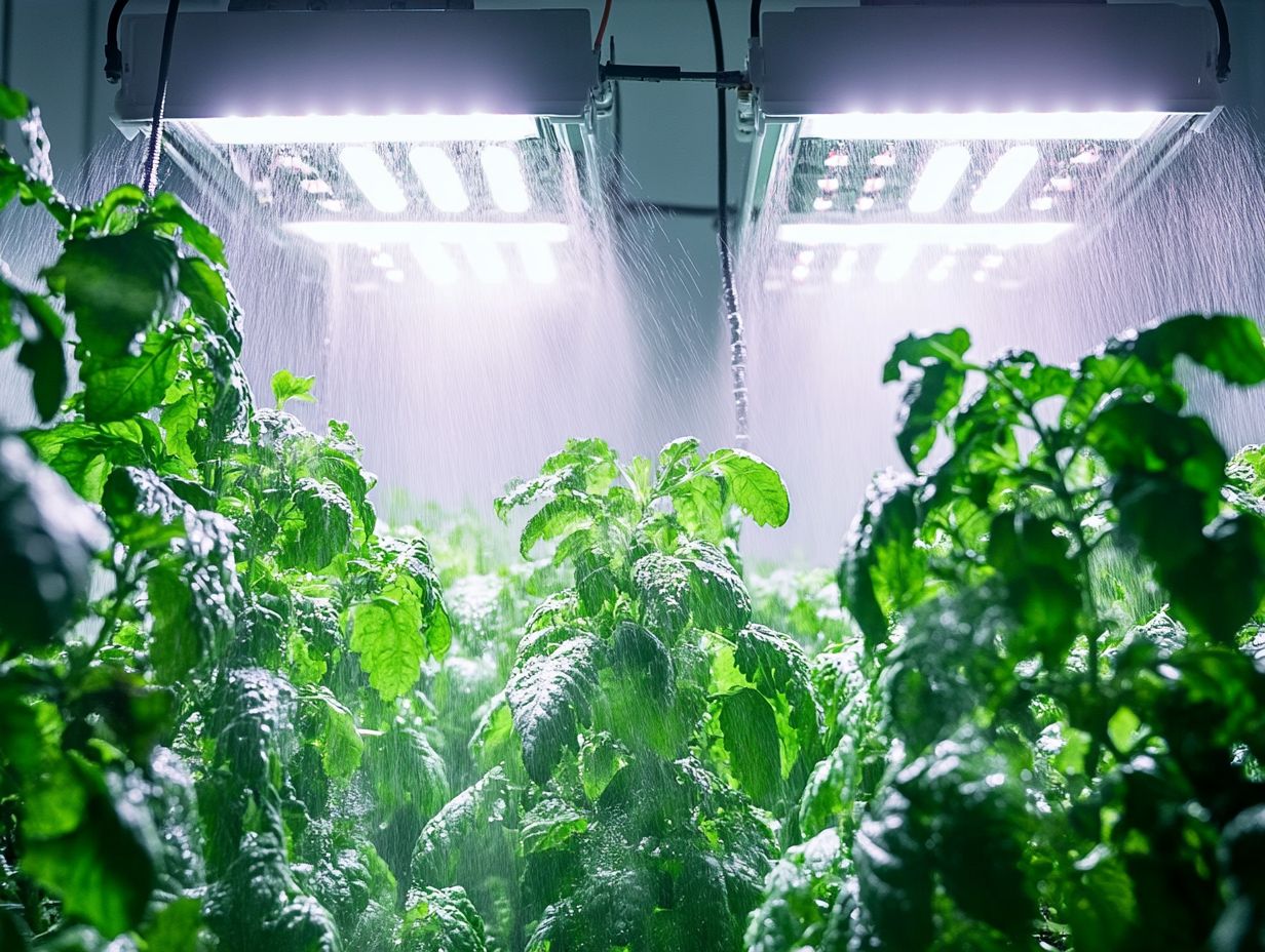 Healthy aeroponic garden with flourishing plants